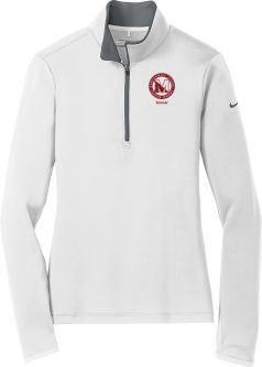 Nike Ladies Dri-FIT Stretch 1/2-Zip, White/Grey